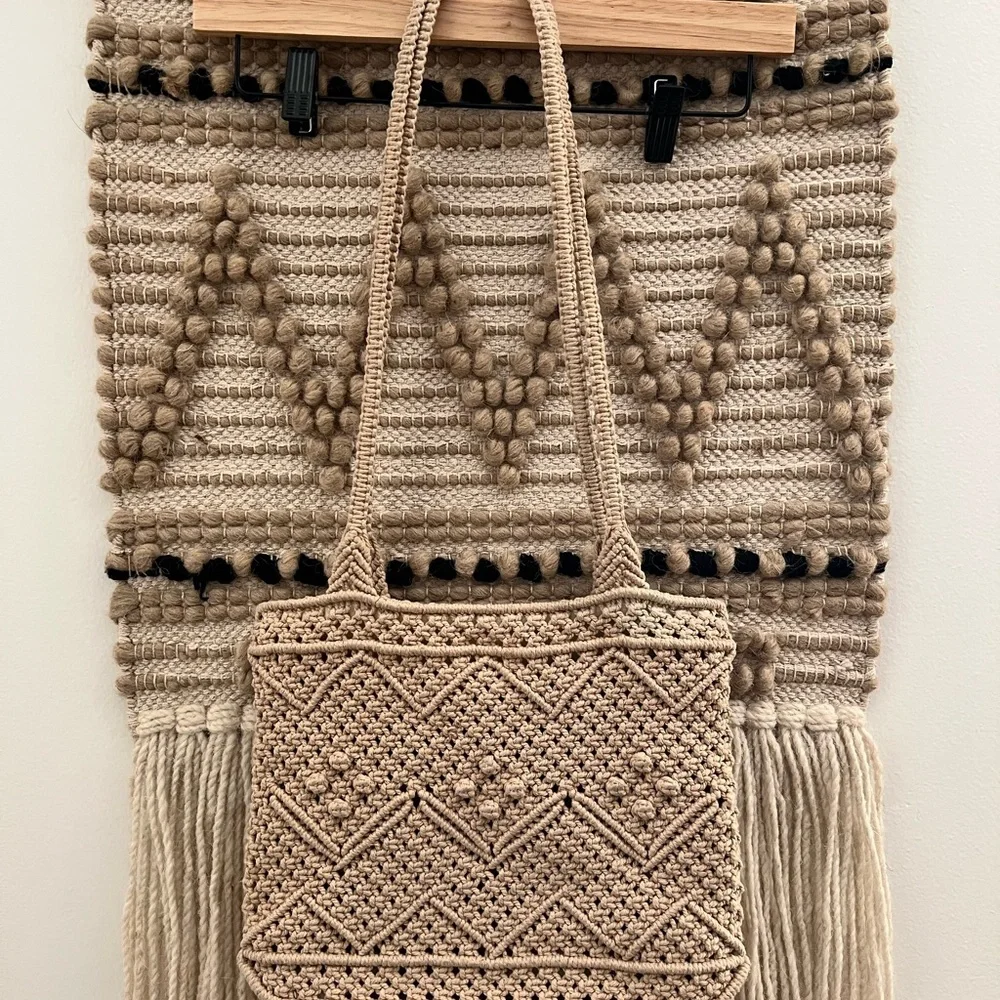 Cappelli Handcrafted Beige Crochet Bag Spring Summer Festival Season